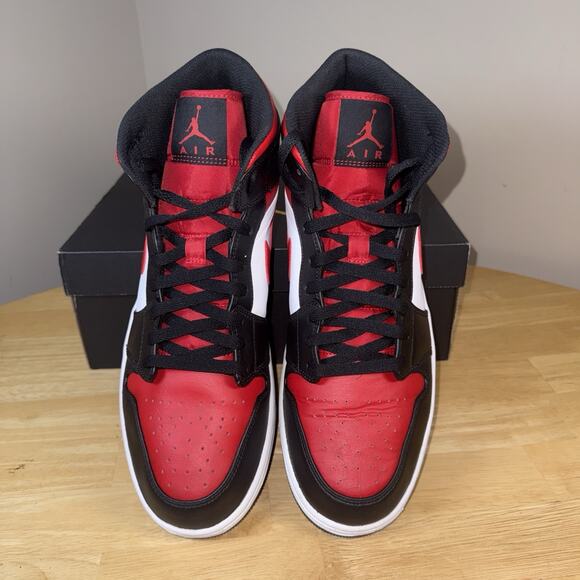 Size 14 - Jordan 1 Mid Bred Toe OG BOX TRIED ON main image 7